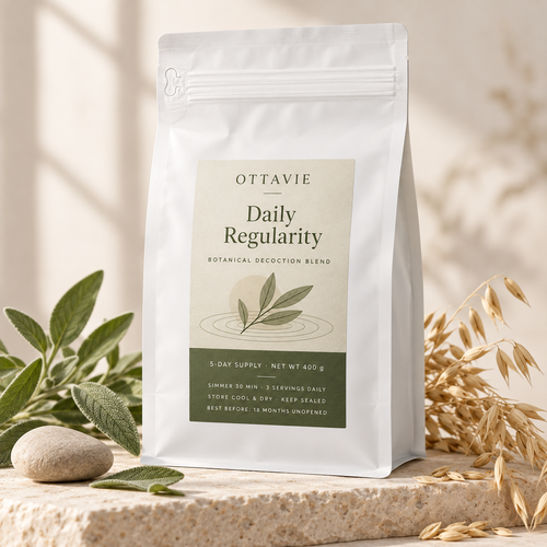 OTTAVIE Daily Regularity botanical simmer blend with a fresh daily cup